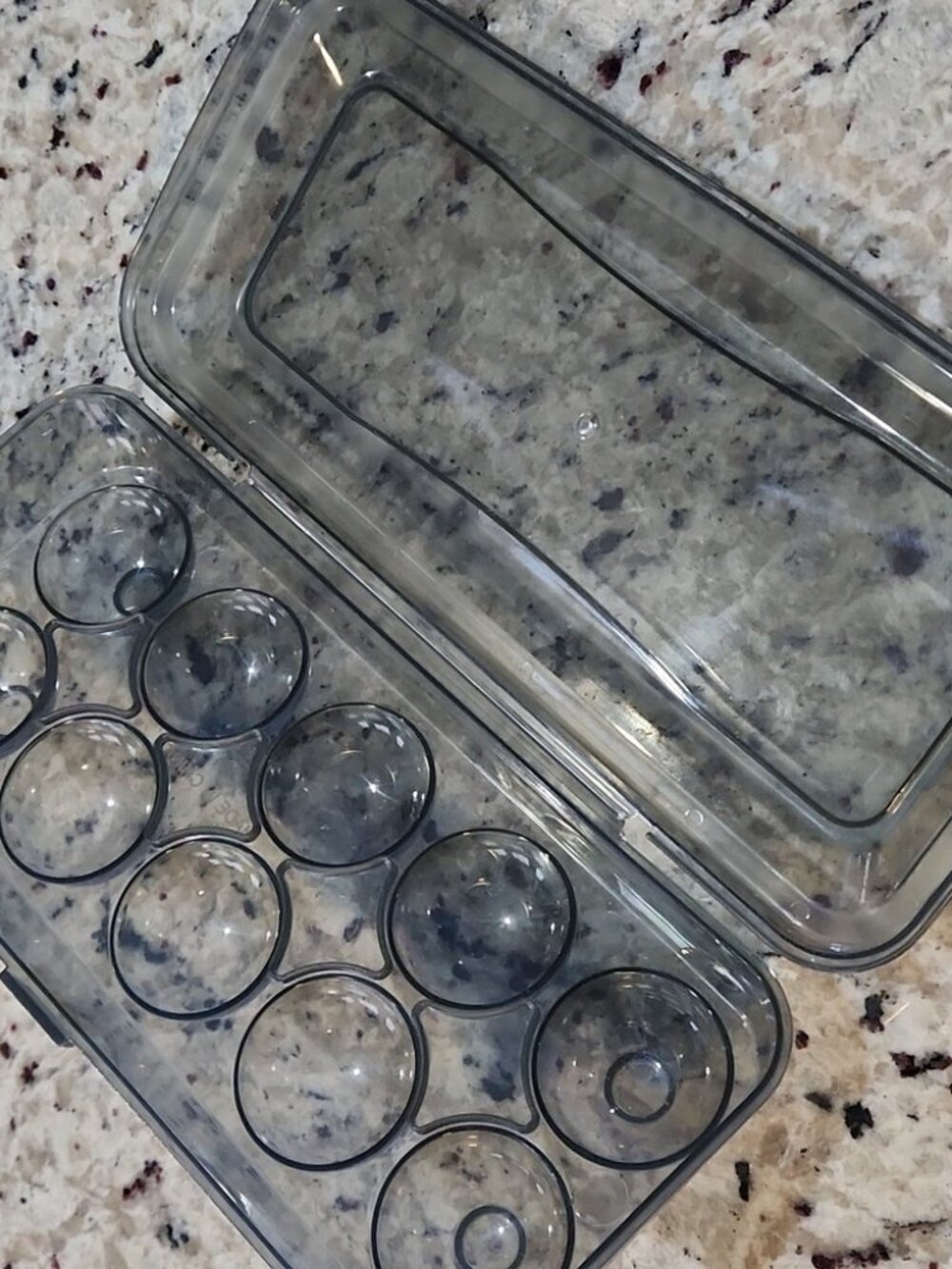 NEW Resin Gray Storage Bin Stackable Reusable Eggs Storage Box Flip Lid Closure